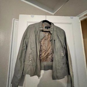 NWT Black Rivet Vegan Leather Jacket - Cement